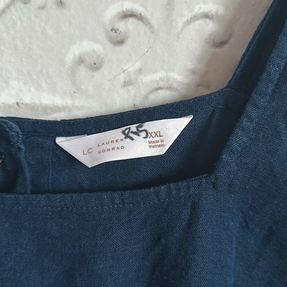 New linen blend navy tank - Picture 4 of 6